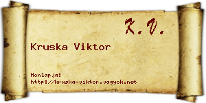 Kruska Viktor névjegykártya
